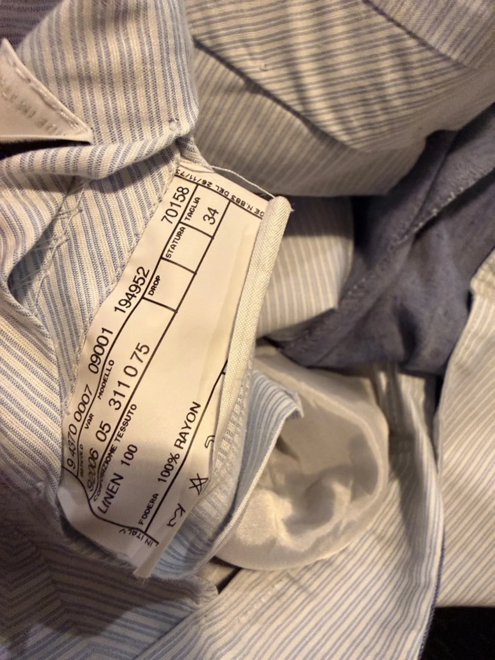Pal Zileri Light Blue Linen-Blend Trousers